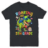 Roaring Into 5th Grade Back To School Boys T-Rex Dinosaur Youth Shirt | teecentury