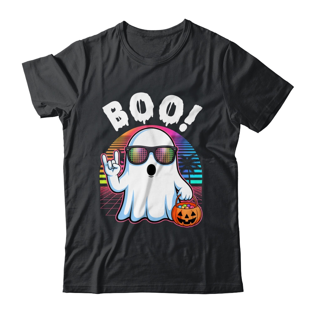Rock Ghost Retro Halloween Pumpkin Funny Boo Women Shirt & Hoodie | teecentury