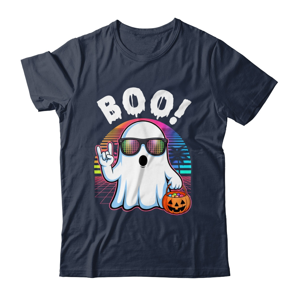 Rock Ghost Retro Halloween Pumpkin Funny Boo Women Shirt & Hoodie | teecentury