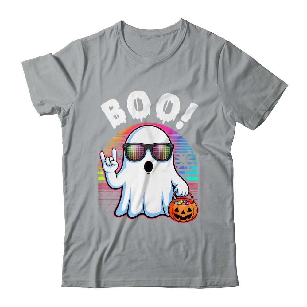 Rock Ghost Retro Halloween Pumpkin Funny Boo Women Shirt & Hoodie | teecentury