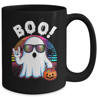 Rock Ghost Retro Halloween Pumpkin Funny Boo Women Mug | teecentury