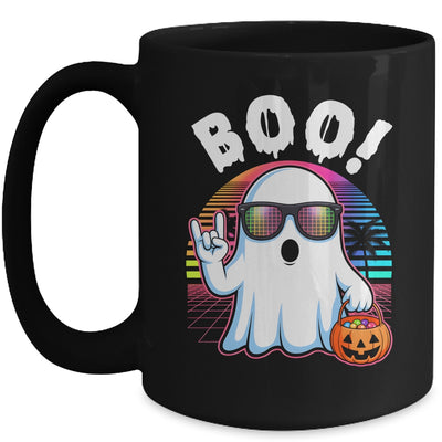Rock Ghost Retro Halloween Pumpkin Funny Boo Women Mug | teecentury