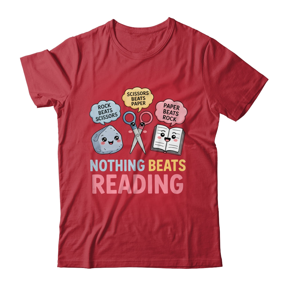 Rock Paper Scissors Nothing Beats Reading Funny Book Lover Shirt & Hoodie | teecentury
