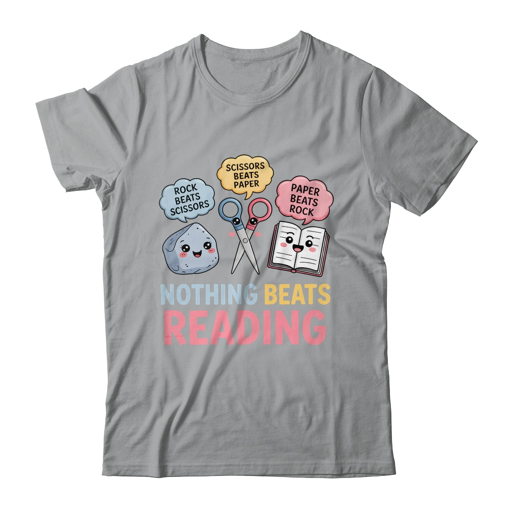 Rock Paper Scissors Nothing Beats Reading Funny Book Lover Shirt & Hoodie | teecentury