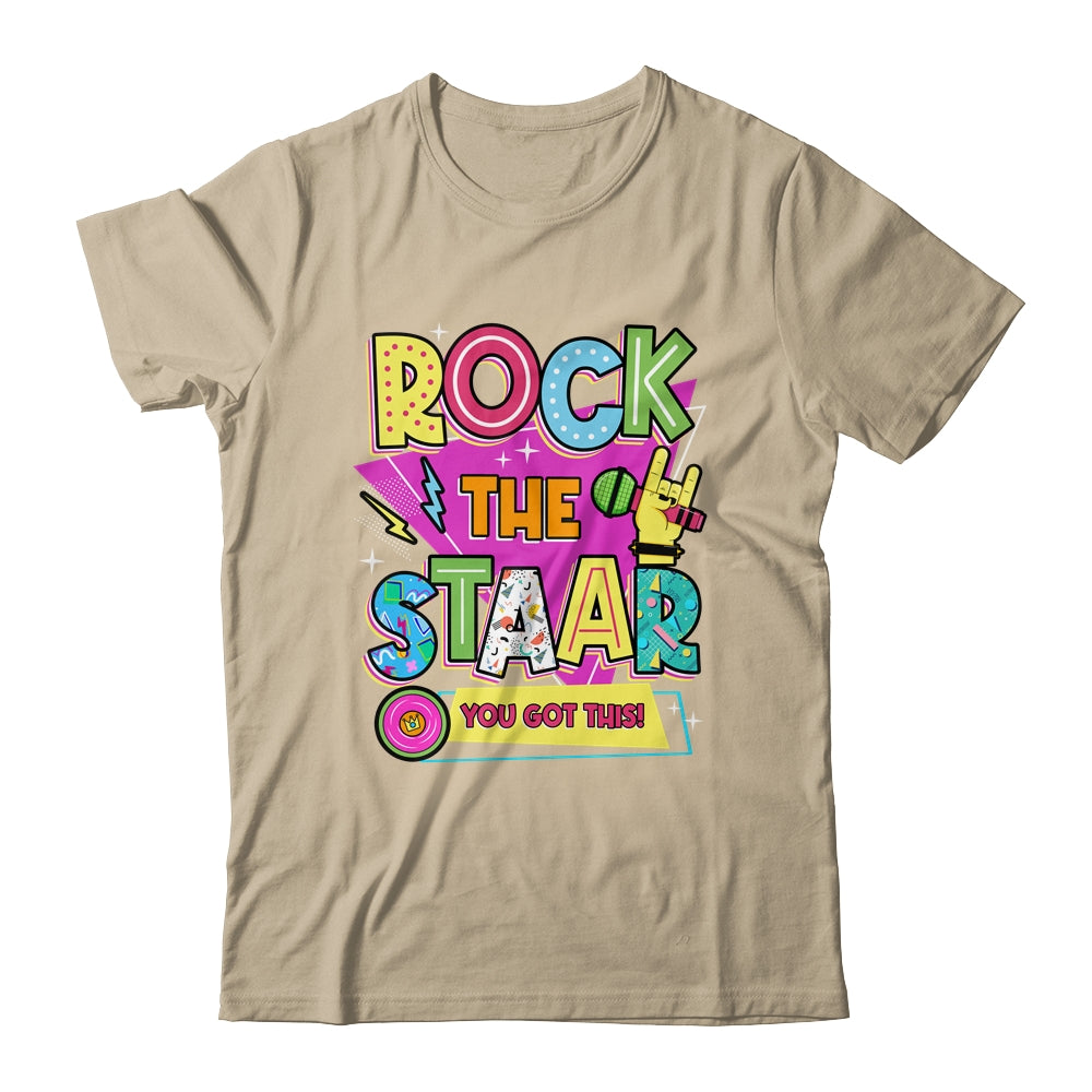 Rock The Staar Test Testing Day Retro Groovy Teacher Stars Shirt & Hoodie | teecentury