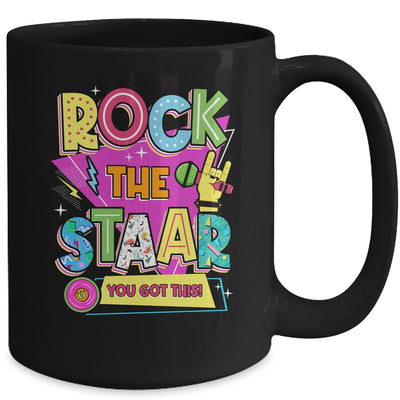 Rock The Staar Test Testing Day Retro Groovy Teacher Stars Mug | teecentury