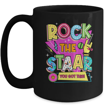 Rock The Staar Test Testing Day Retro Groovy Teacher Stars Mug | teecentury