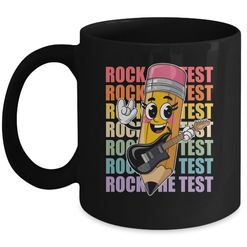 Rock The Test Day Teacher Testing Day Motivational Funny Mug | teecentury