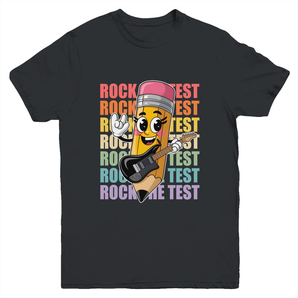 Rock The Test Day Teacher Testing Day Motivational Funny Youth Shirt | teecentury