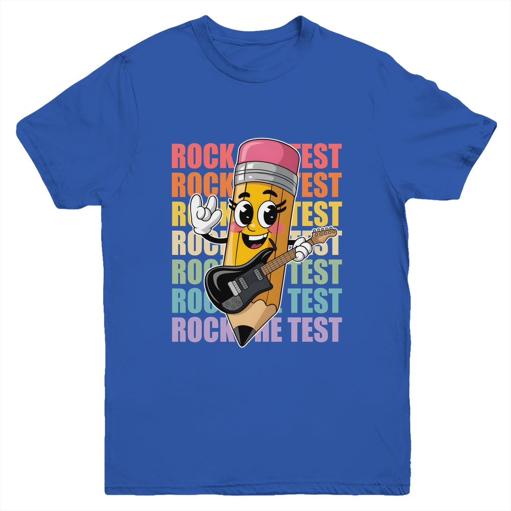 Rock The Test Day Teacher Testing Day Motivational Funny Youth Shirt | teecentury