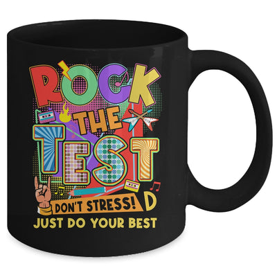 Rock The Test Dont Stress Testing Day Teachers Students Mug | teecentury