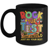 Rock The Test Dont Stress Testing Day Teachers Students Mug | teecentury