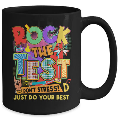 Rock The Test Dont Stress Testing Day Teachers Students Mug | teecentury