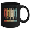 Rock The Test Guitar Teacher Test Day Testing Day Vintage Mug | teecentury