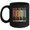 Rock The Test Guitar Teacher Test Day Testing Day Vintage Mug | teecentury