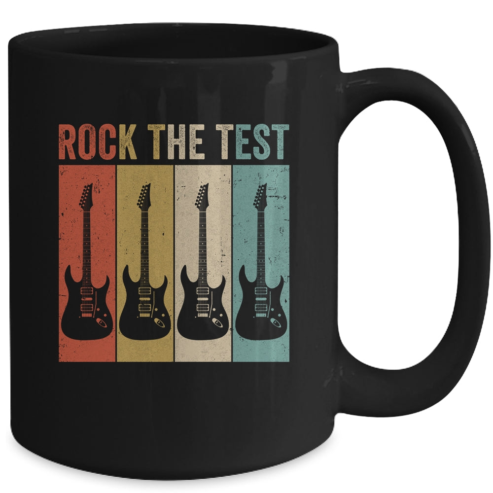 Rock The Test Guitar Teacher Test Day Testing Day Vintage Mug | teecentury