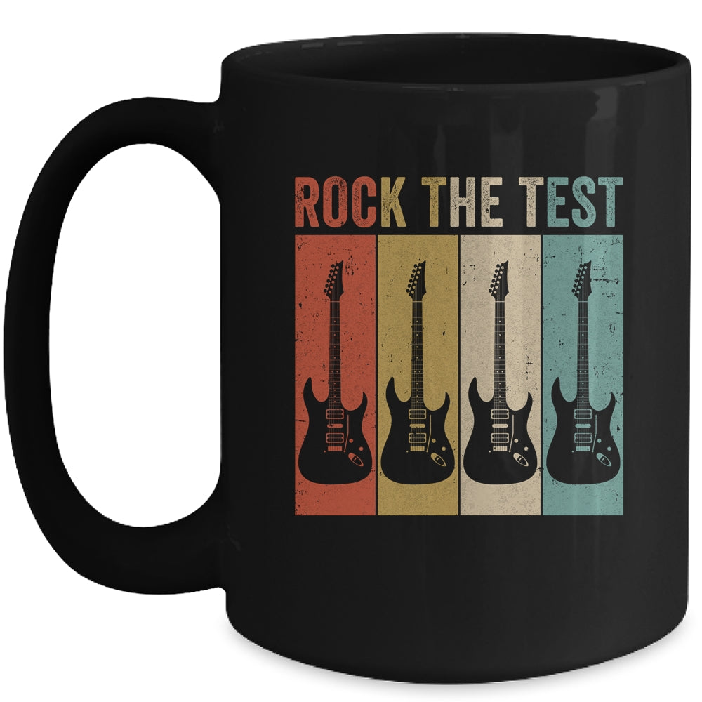 Rock The Test Guitar Teacher Test Day Testing Day Vintage Mug | teecentury