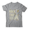 Rock The Test Guitar Testing Day Teacher Test Day Teacher Shirt & Hoodie | teecentury