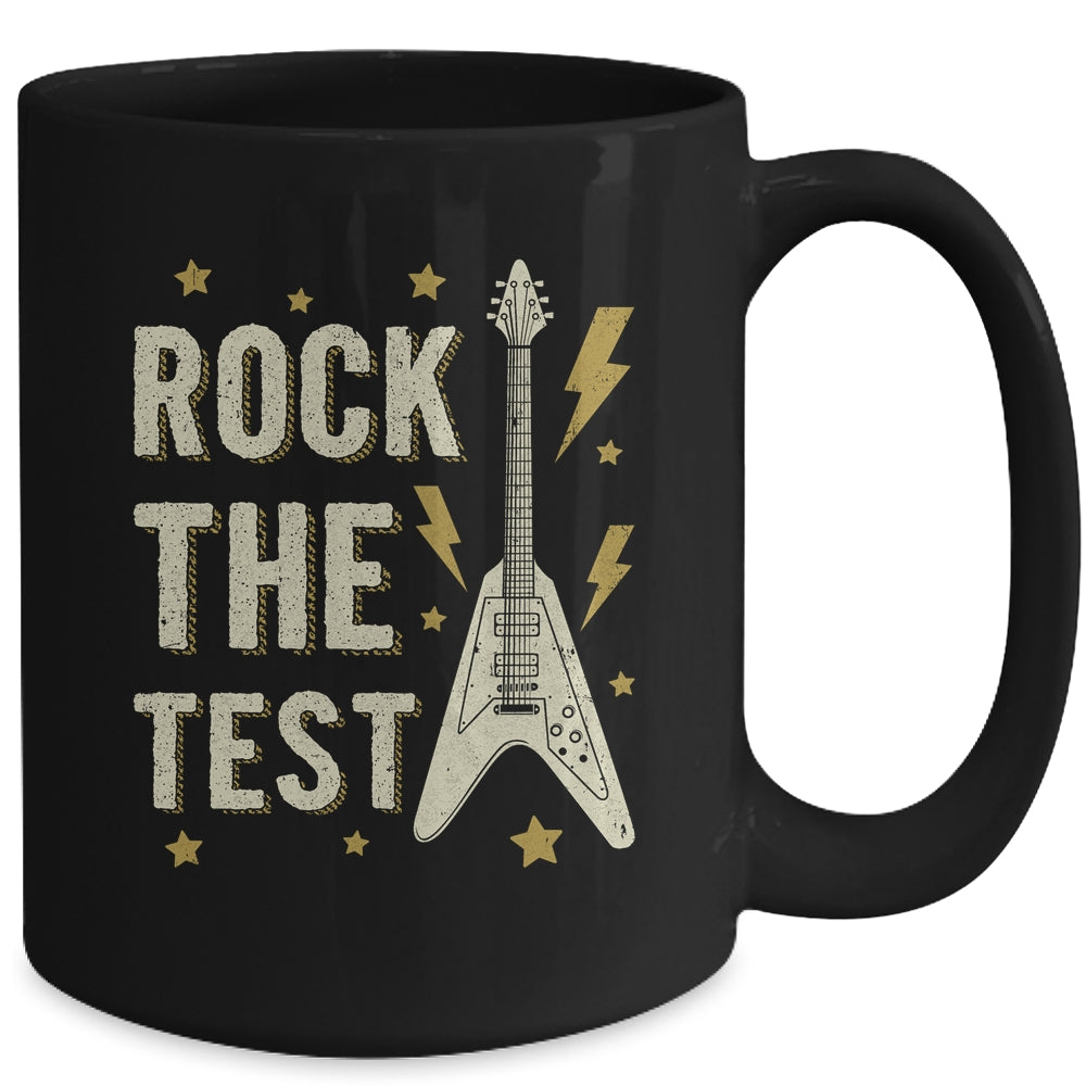 Rock The Test Guitar Testing Day Teacher Test Day Teacher Mug | teecentury