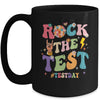 Rock The Test Testing Day Retro Motivational Teacher Student Mug | teecentury
