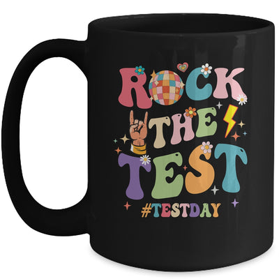Rock The Test Testing Day Retro Motivational Teacher Student Mug | teecentury