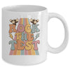 Rock The Test Testing Day Retro Teacher Stars Students Mug | teecentury