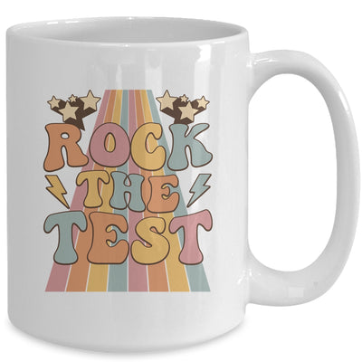 Rock The Test Testing Day Retro Teacher Stars Students Mug | teecentury