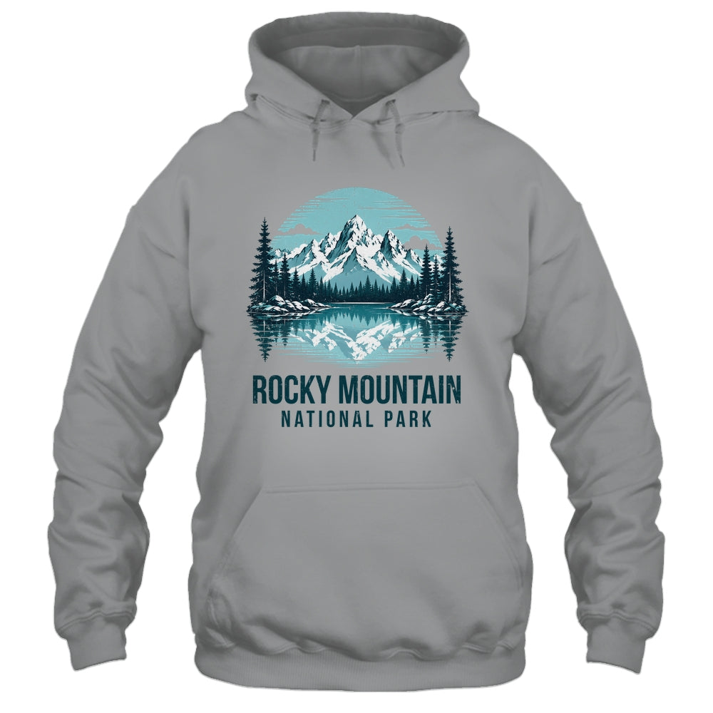 Rocky Mountain National Park Retro Mountain Lake Outdoor Hiking Shirt & Tank Top | teecentury