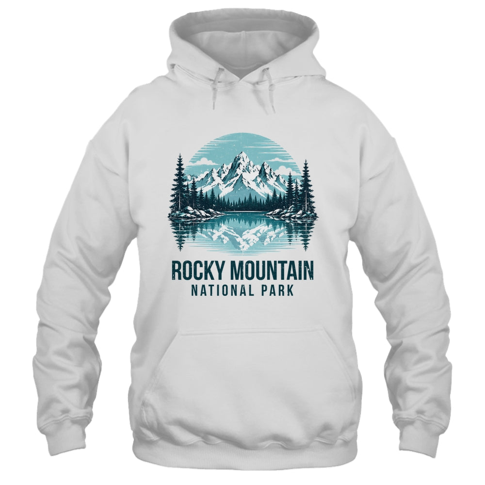 Rocky Mountain National Park Retro Mountain Lake Outdoor Hiking Shirt & Tank Top | teecentury