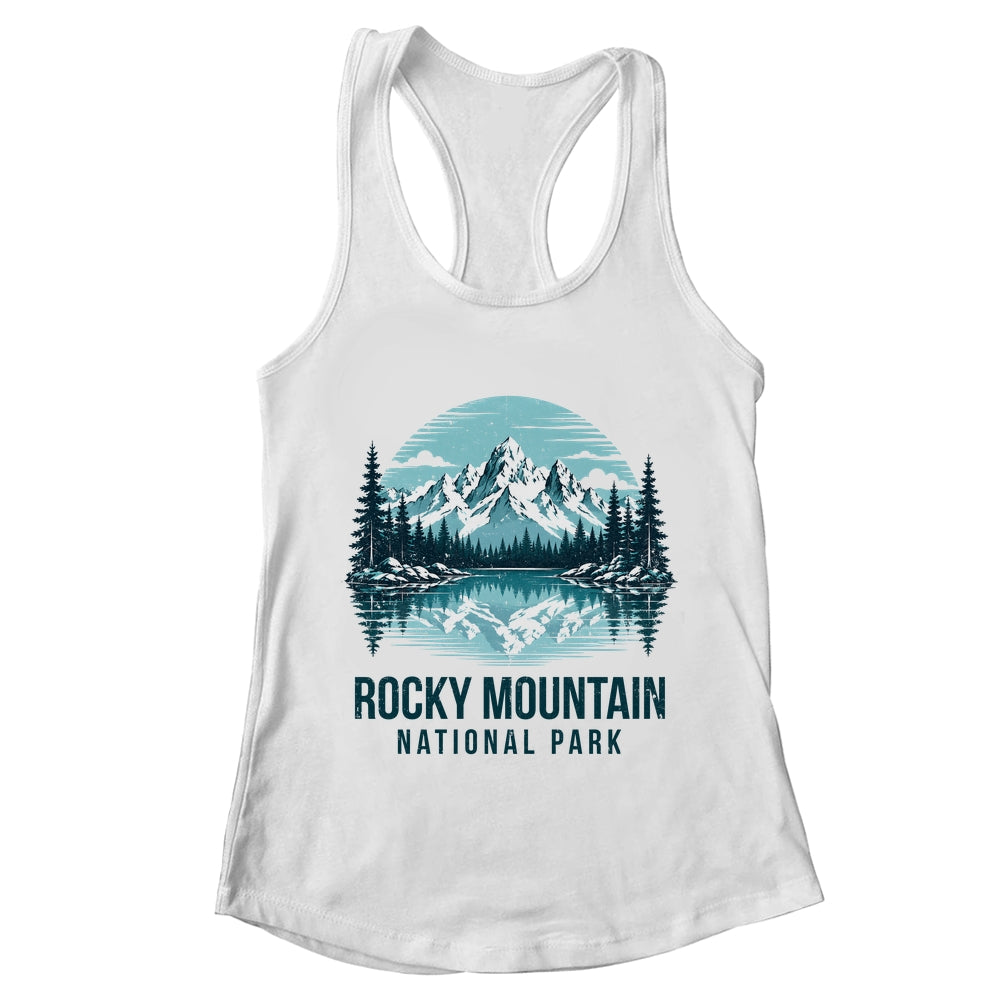 Rocky Mountain National Park Retro Mountain Lake Outdoor Hiking Shirt & Tank Top | teecentury