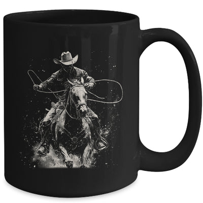 Rodeo Cowboy Dark Western Horse Vintage Art Graphic Men Mug | teecentury