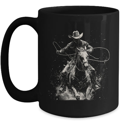 Rodeo Cowboy Dark Western Horse Vintage Art Graphic Men Mug | teecentury