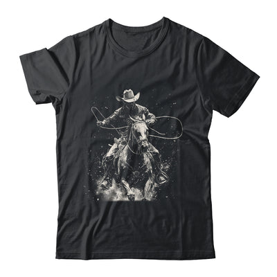 Rodeo Cowboy Dark Western Horse Vintage Art Graphic Men Shirt & Hoodie | teecentury