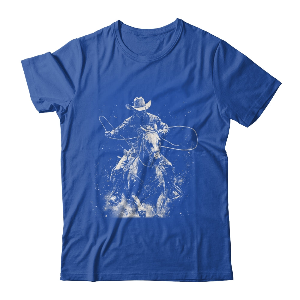 Rodeo Cowboy Dark Western Horse Vintage Art Graphic Men Shirt & Hoodie | teecentury
