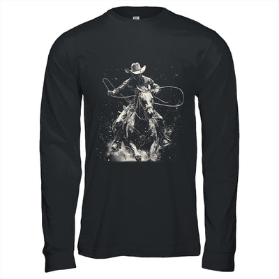 Rodeo Cowboy Dark Western Horse Vintage Art Graphic Men Shirt & Hoodie | teecentury