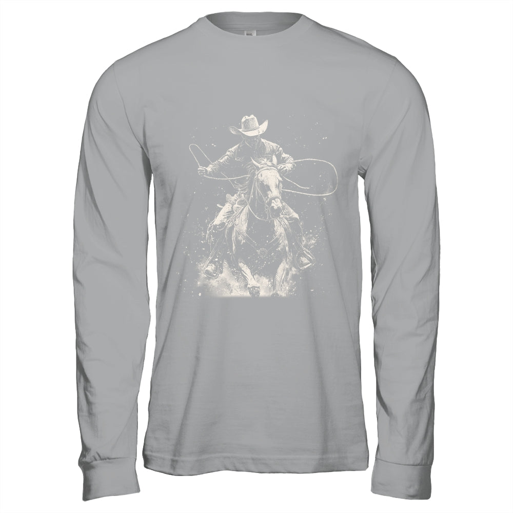 Rodeo Cowboy Dark Western Horse Vintage Art Graphic Men Shirt & Hoodie | teecentury