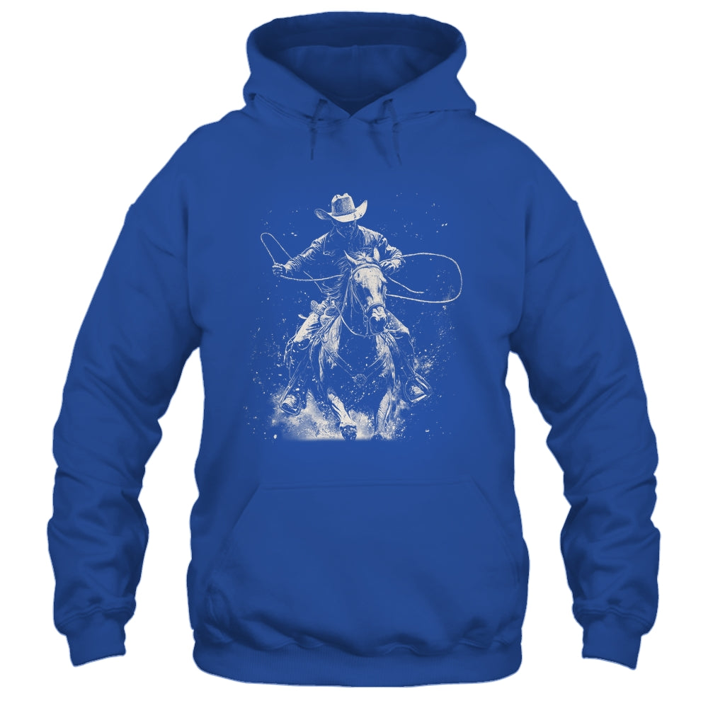 Rodeo Cowboy Dark Western Horse Vintage Art Graphic Men Shirt & Hoodie | teecentury