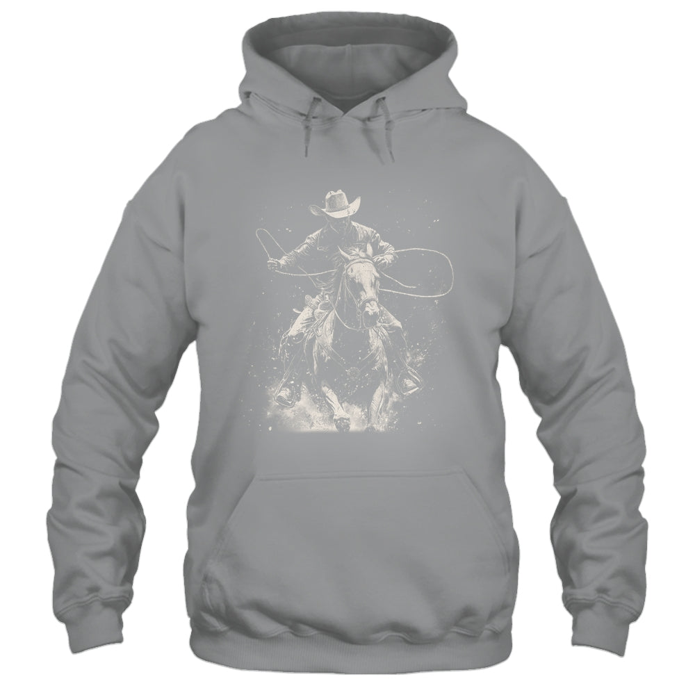 Rodeo Cowboy Dark Western Horse Vintage Art Graphic Men Shirt & Hoodie | teecentury