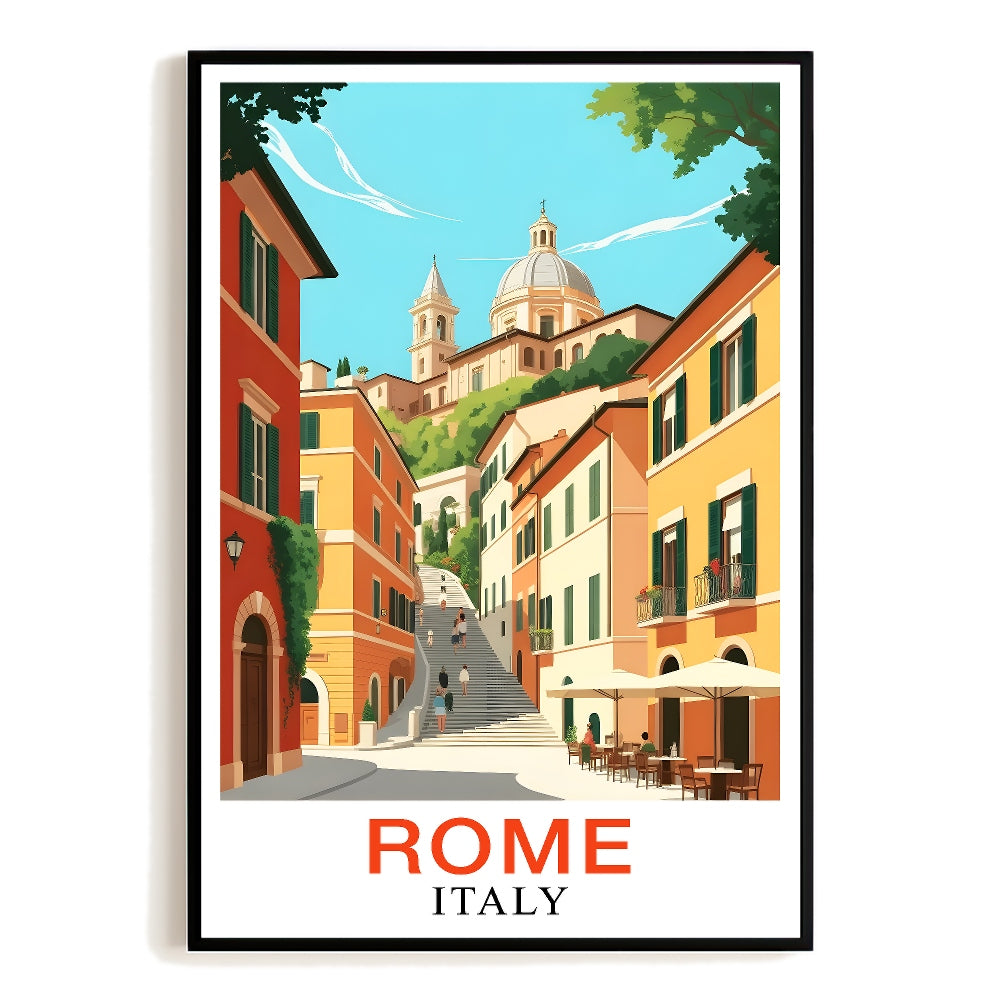 Rome Italy Print Vintage Travel Poster Architecture Italian Culture Souvenir Wall Art Landscape Painting Picture For Home Room Living Room Office Bedroom Decor Unframed | teecentury
