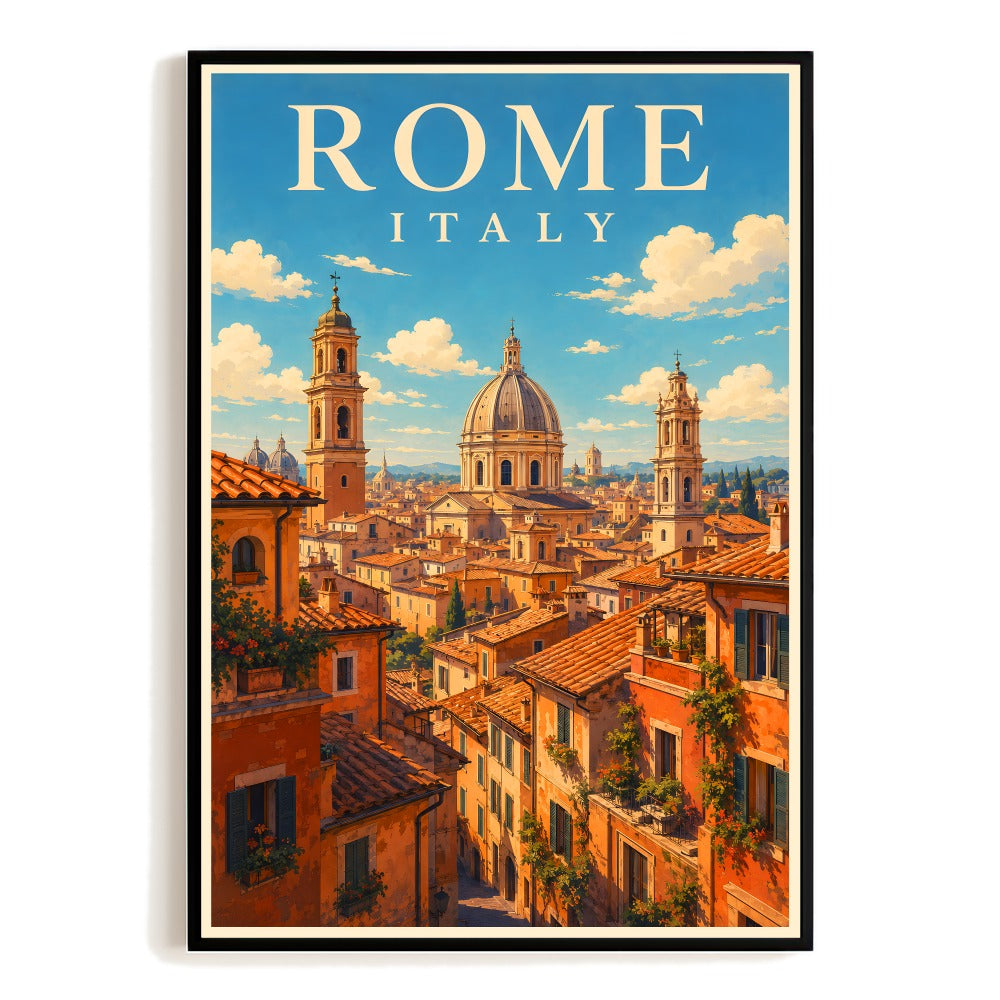 Rome Italy Travel Poster Vintage Cityscape European Souvenir Gift Wall Art Decor Landscape Print Painting Picture For Home Living Room Office Bedroom Decor Unframed | teecentury
