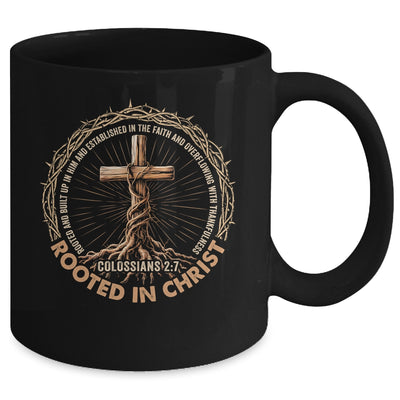 Rooted In Christ Jesus Religious Christian Cross Men Women Mug | teecentury