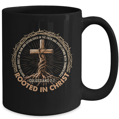Rooted In Christ Jesus Religious Christian Cross Men Women Mug | teecentury