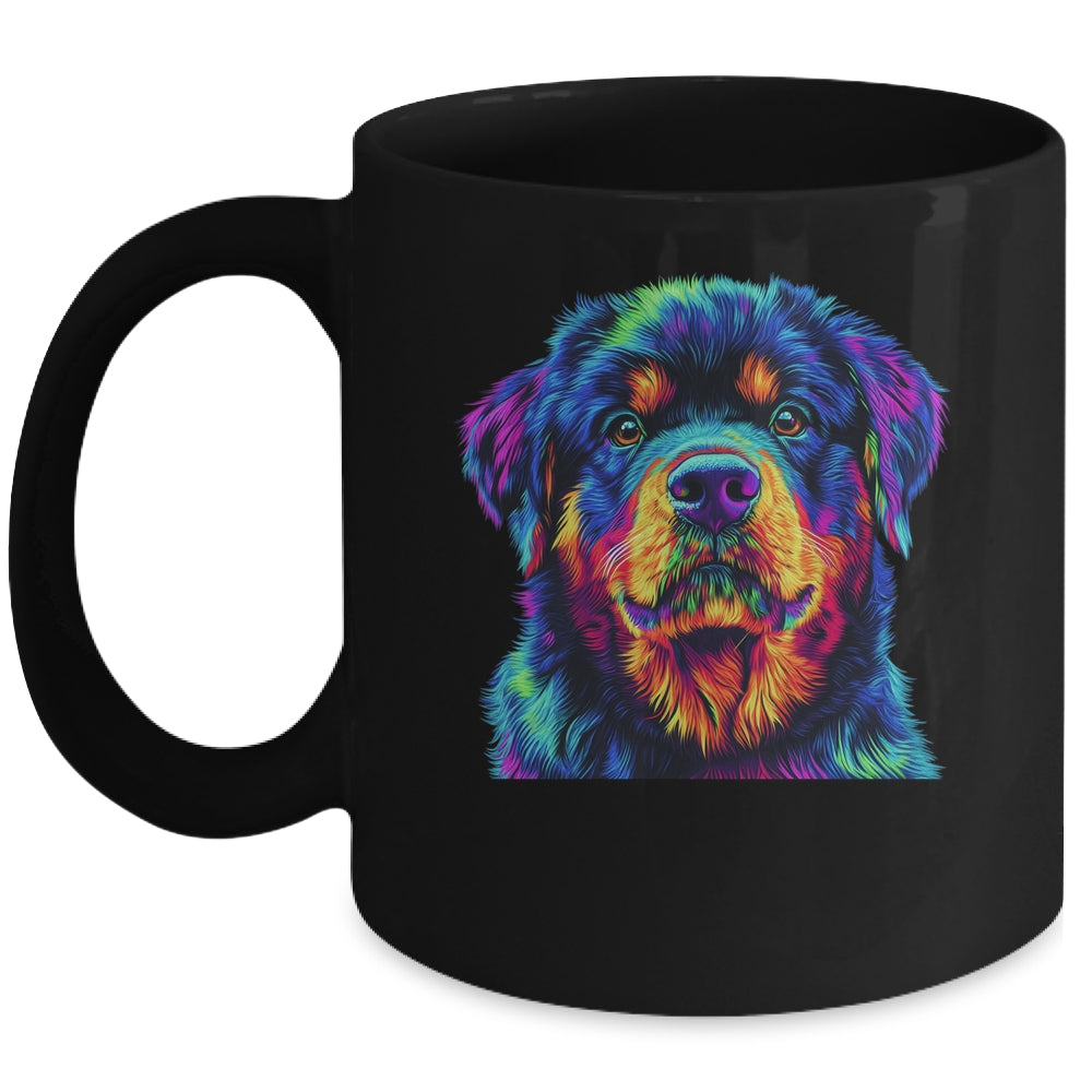 Rottweiler Dog Colorful Face Dog Lover Men Women Mug | teecentury