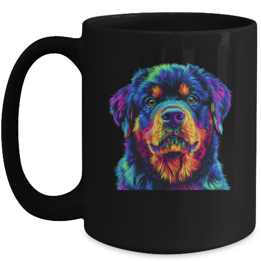 Rottweiler Dog Colorful Face Dog Lover Men Women Mug | teecentury