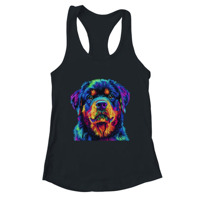 Rottweiler Dog Colorful Face Dog Lover Men Women Shirt & Tank Top | teecentury