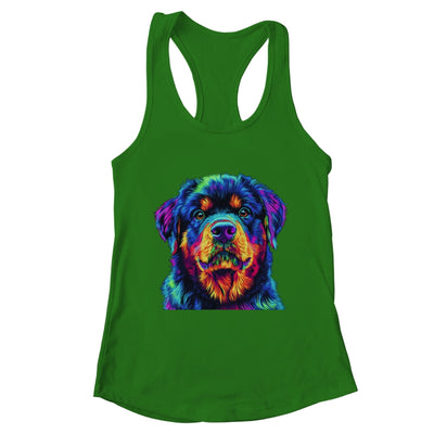 Rottweiler Dog Colorful Face Dog Lover Men Women Shirt & Tank Top | teecentury