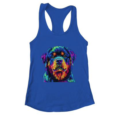 Rottweiler Dog Colorful Face Dog Lover Men Women Shirt & Tank Top | teecentury