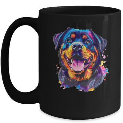 Rottweiler Mom Lover Puppy Dog Watercolor Tie Dye Painting Mug | teecentury