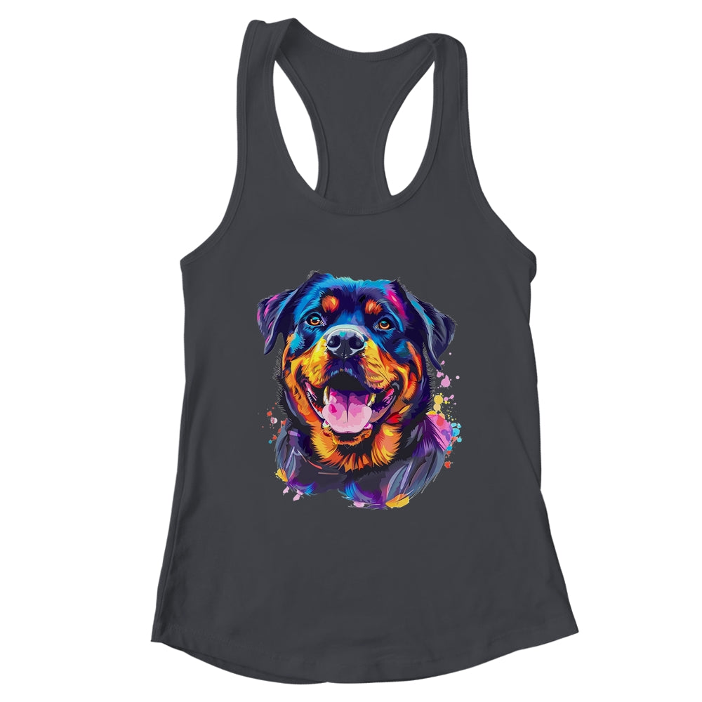 Rottweiler Mom Lover Puppy Dog Watercolor Tie Dye Painting Shirt & Tank Top | teecentury