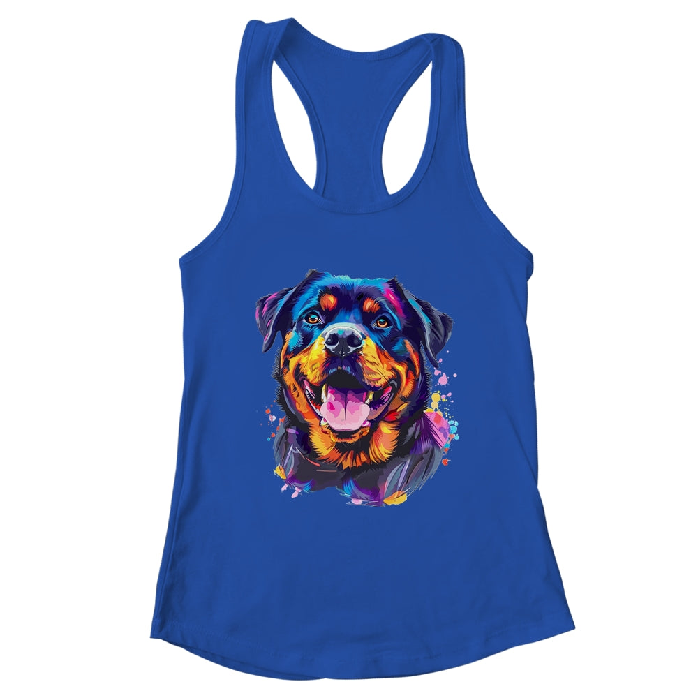 Rottweiler Mom Lover Puppy Dog Watercolor Tie Dye Painting Shirt & Tank Top | teecentury